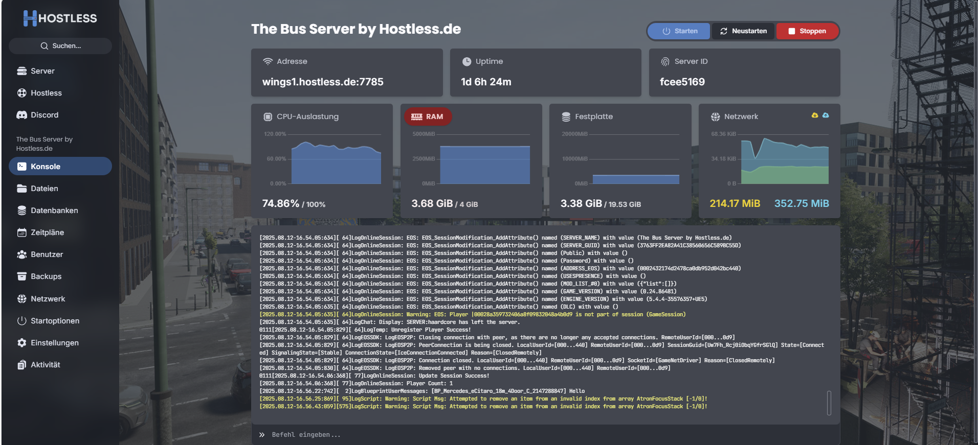 Gamepanel Konsole